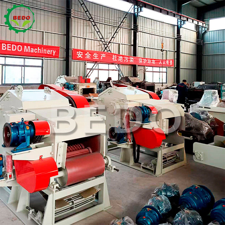 240*540mm Electric Industrial Drum Wood Chipper For Paper Mills