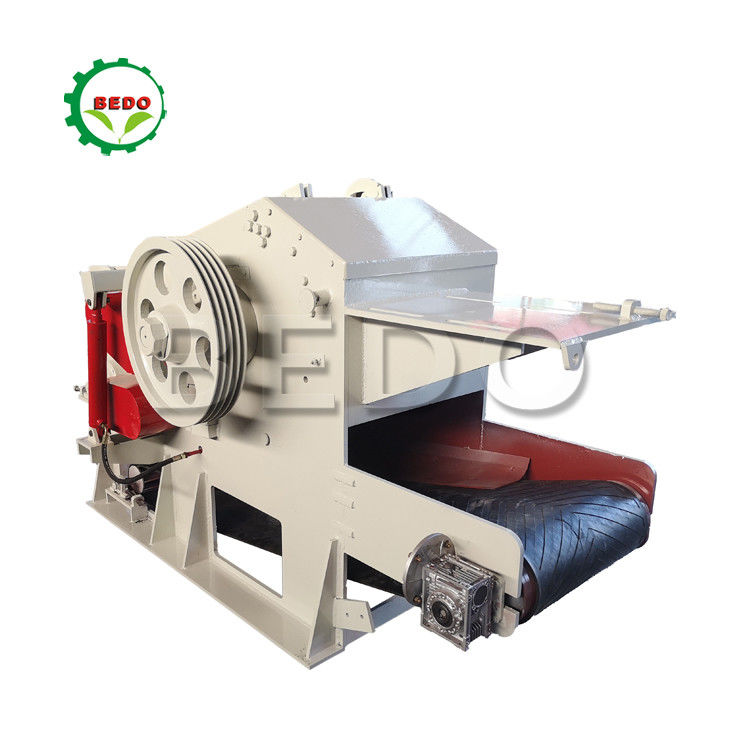 Kompak Electric Self-Feeding Wood Chipping Machine Drum Jenis Chipper Shredder