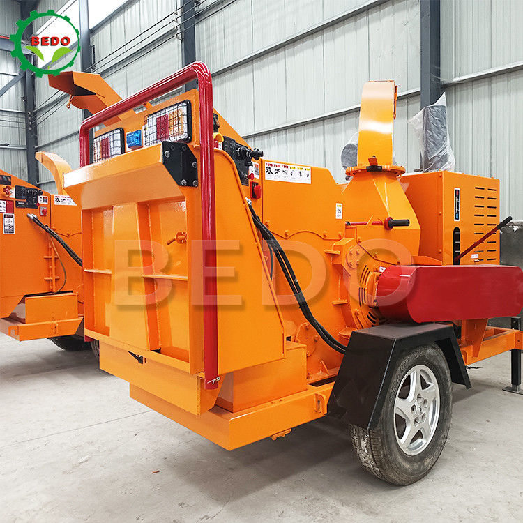 Mobile Garden 55HP Diesel Wood Chipper Mesin Cabang Shredder Listrik Mulai Peralatan Kehutanan