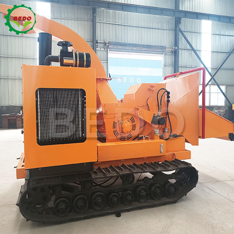 Crawler Wood Branch Wood Chipper Shredder Machine Diesel Engine 102HP