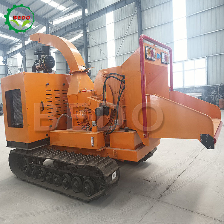Crawler Wood Branch Wood Chipper Shredder Machine Diesel Engine 102HP