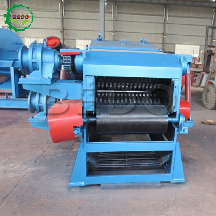 Mesin Pemotong Kayu Bambu Listrik 75kw Peralatan Penghancur Jenis Drum Inlet 240x540mm