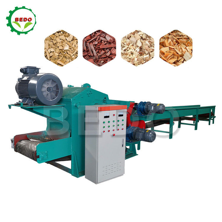 Mesin Pembuatan Potongan Kayu Bambu Listrik 380V 8-10T/H Chipper Tipe Drum Industri