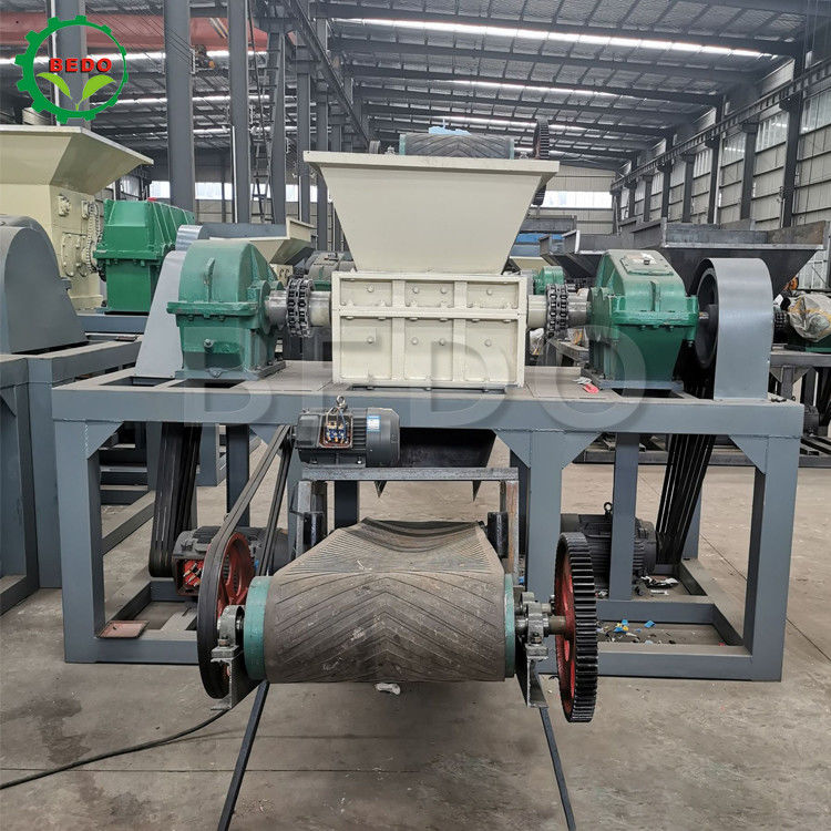 Twin Shaft Pallets Tyres Paint Bucket Shredder With Alloy Steel Blade