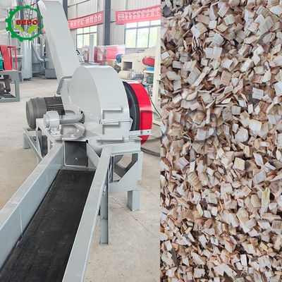 3-5t/h Kapasitas Electric Wood Chipper Dengan Automatic Feed Conveyor